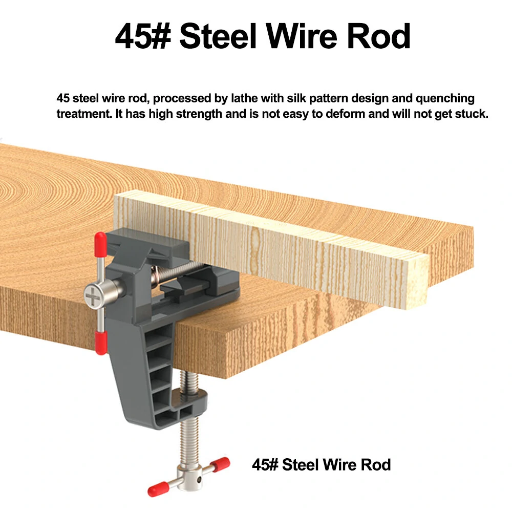 (image for) 1PCS Upgraded Mini Aluminum Alloy Bench Table Clamp-on Vise Clamp Fixed Tool for Woodworking / Metalworking / Cutting Conduit / Drilling