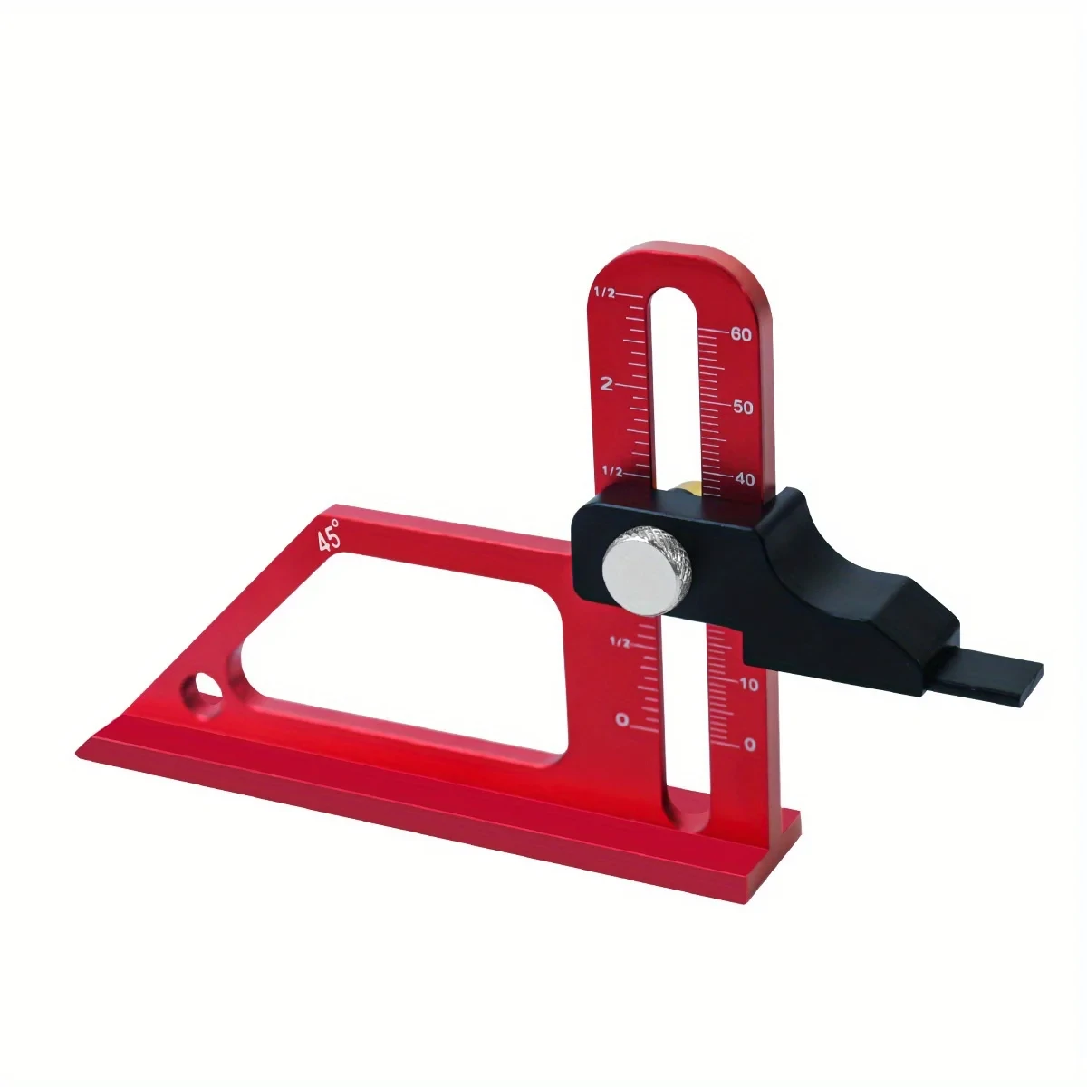 (image for) Adjustable Table Saw Depth Gauge 0-60mm with Metric and Inch Scale Aluminum Installing Blade Router Bits Height Measuring Gauge