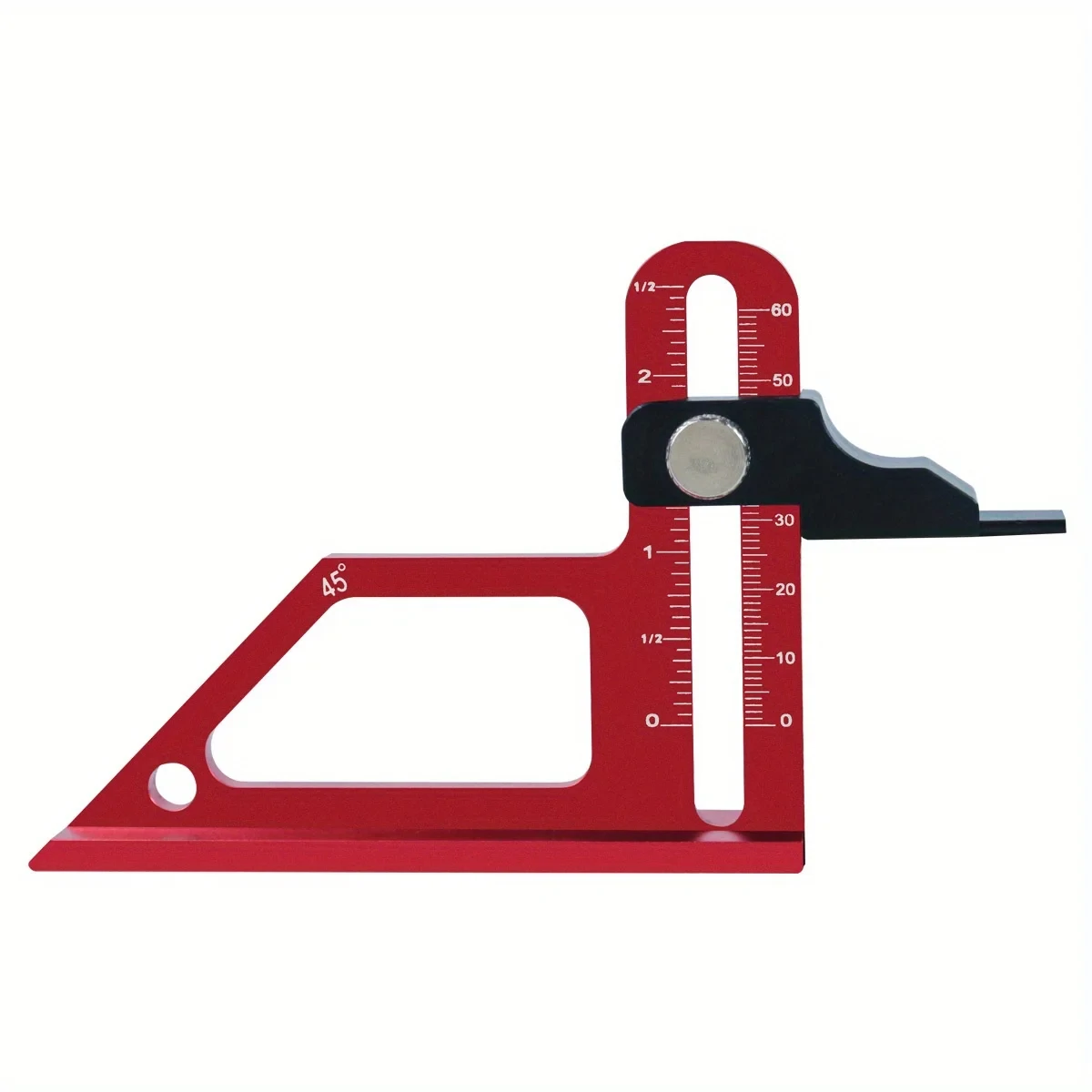 (image for) Adjustable Table Saw Depth Gauge 0-60mm with Metric and Inch Scale Aluminum Installing Blade Router Bits Height Measuring Gauge