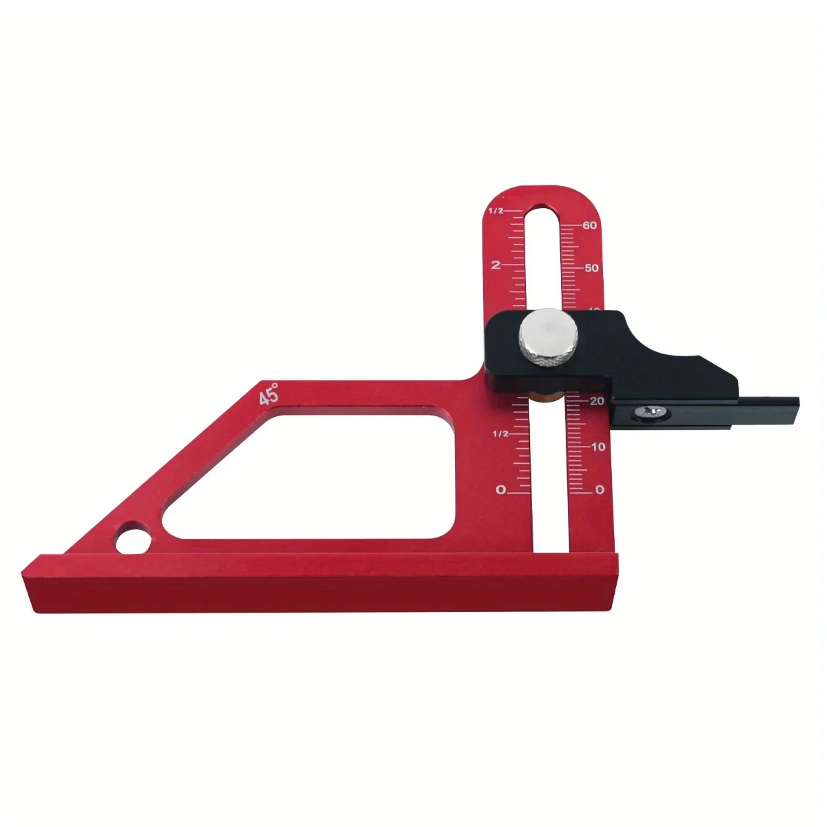 (image for) Adjustable Table Saw Depth Gauge 0-60mm with Metric and Inch Scale Aluminum Installing Blade Router Bits Height Measuring Gauge
