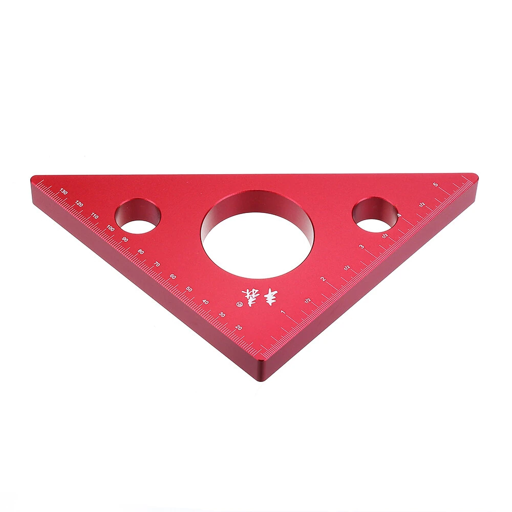(image for) Drillpro 90 Degrees Aluminum Alloy Height Ruler Metric Inch Woodworking Triangular Ruler