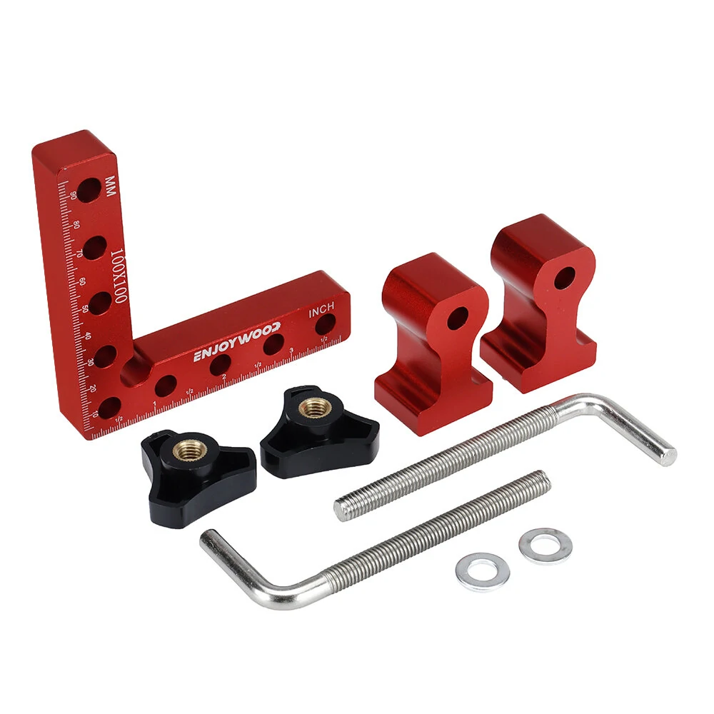 (image for) ENJOYWOOD 6PCS Woodworking Upgrade Right Angle Positioning Clamp Precision 90 Degree Clamping Square L-Shaped Auxiliary Fixture Splicing Board Carpenter Square Ruler Woodworking Tool
